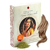 Henna, índigo y amla - Color castaño claro - 200g - Tinte natural y tratamiento para el cabello -...