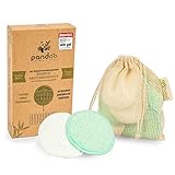 10 almohadillas de maquillaje reutilizables de bambú y algodón | Removedor de maquillaje lavable,...