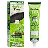 Herbal Time Henna Natural Colorante en Crema Color Negro Natural Nº 7 | Henna Pelo | Cubre Canas |...