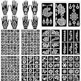 Kit de plantilla de tatuaje henna 19 hojas plantillas de henna reutilizables plantillas de tatuaje...